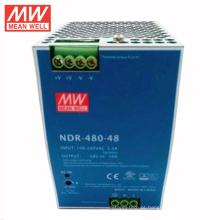 MEANWELL 75w a 480watt magro e econômico NDR série din rail mount interruptor de alimentação 48VDC 10a com ul ce NDR-480-48